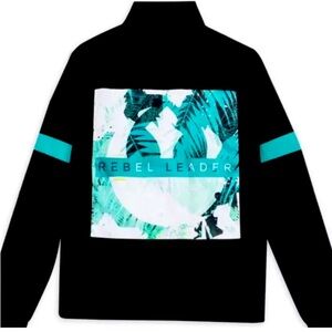 NEW Disney Lightweight Jacket Black Green Star Wars Rebel Leader Windbreaker XL
